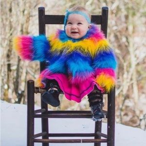 TRULY SCRUMPTIOUS Designed By Heidi Klimt Toddler Girl’s Rainbow Coat..Sz:18 M